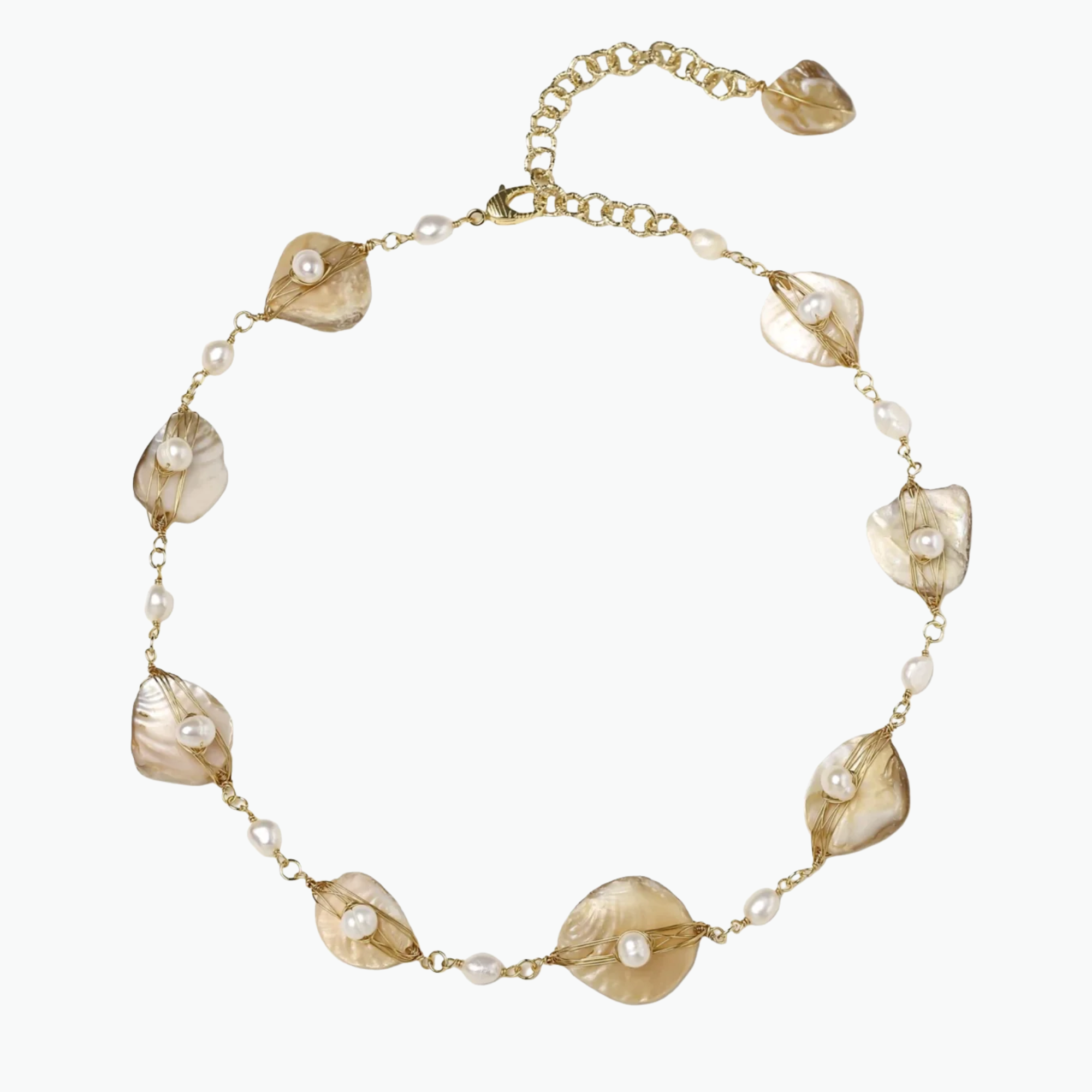Legacy Golden Leaf Pearl Necklace