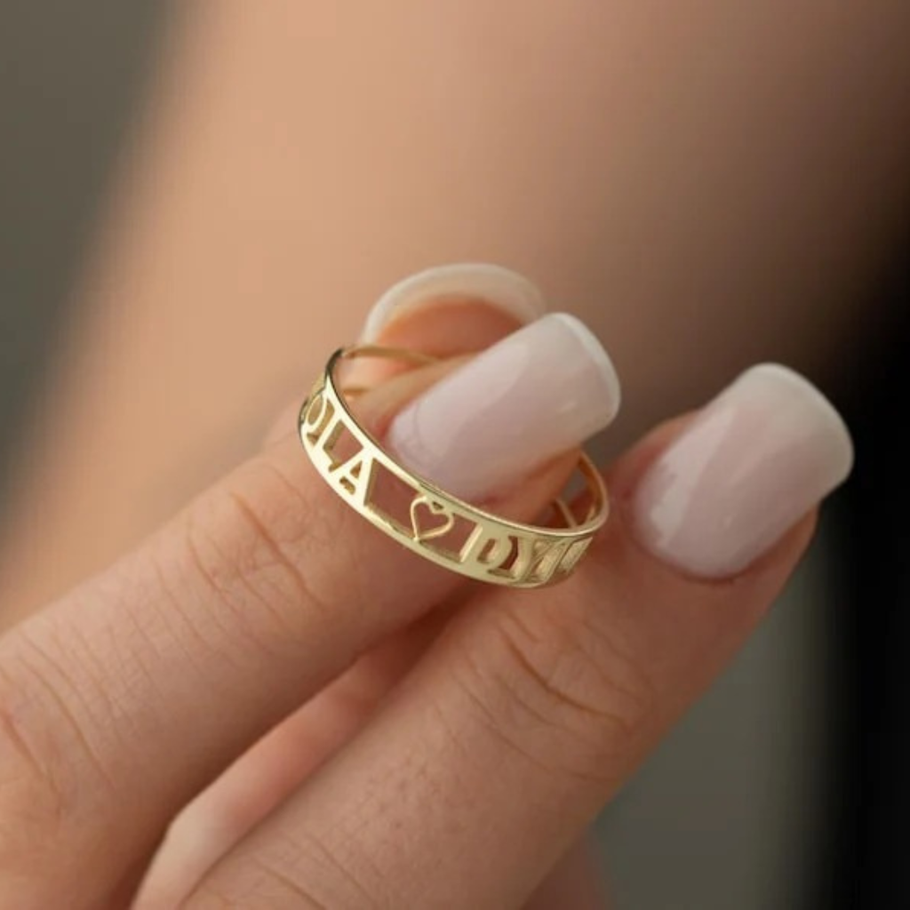 Genevieve Personalized Name Ring