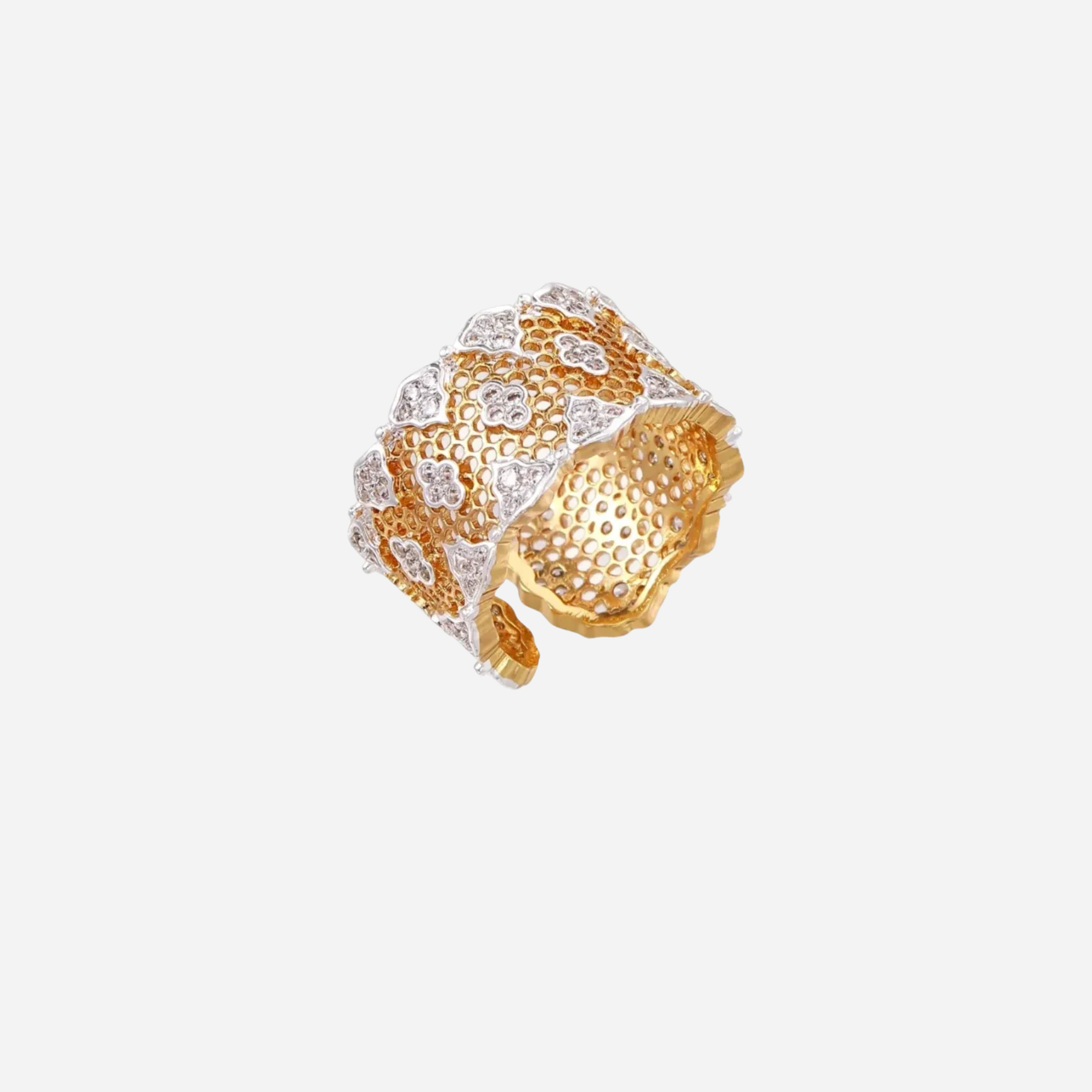Eco-Chic Honeycomb Crystal Power Ring