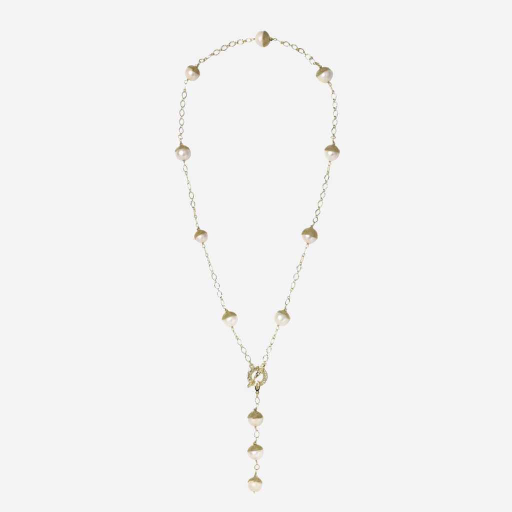 Baroque Pearl Station Necklace