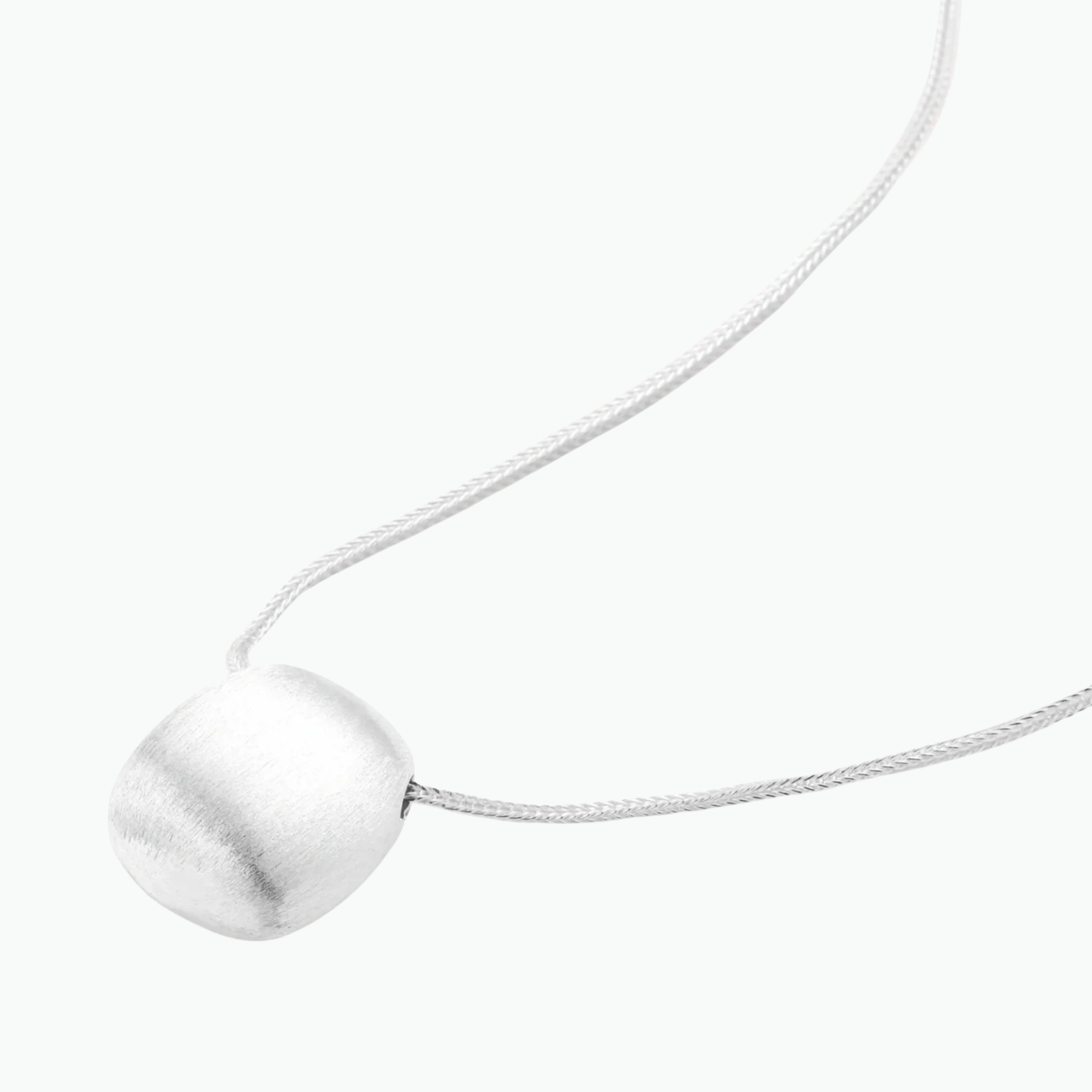 Heirloom Brushed Sterling Silver Disc Necklace