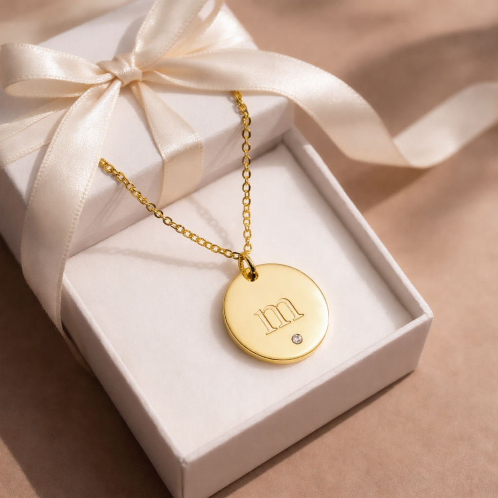 The Madeline Personalized Round Initial Pendant Necklace