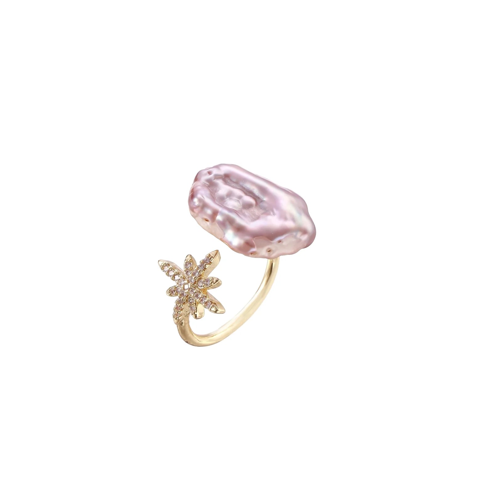 Eco-chic Baroque Pearl 14K Gold Dream Ring