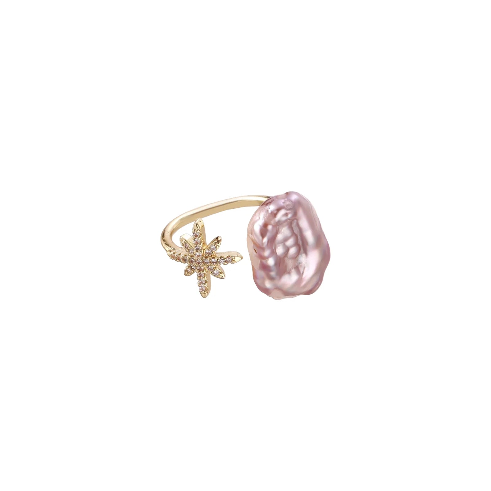 Eco-chic Baroque Pearl 14K Gold Dream Ring