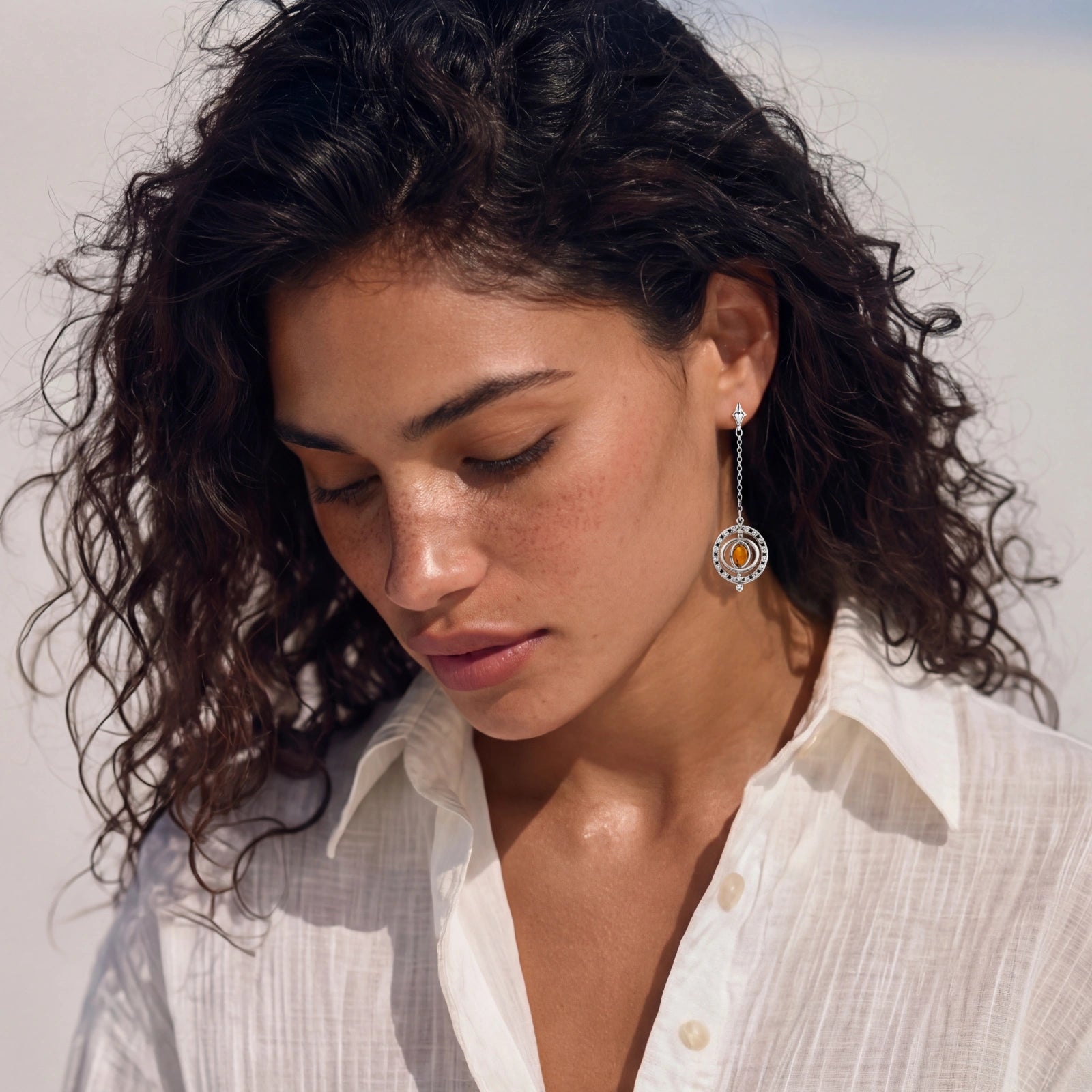 Boho Asymmetric Earrings in Sterling Silver