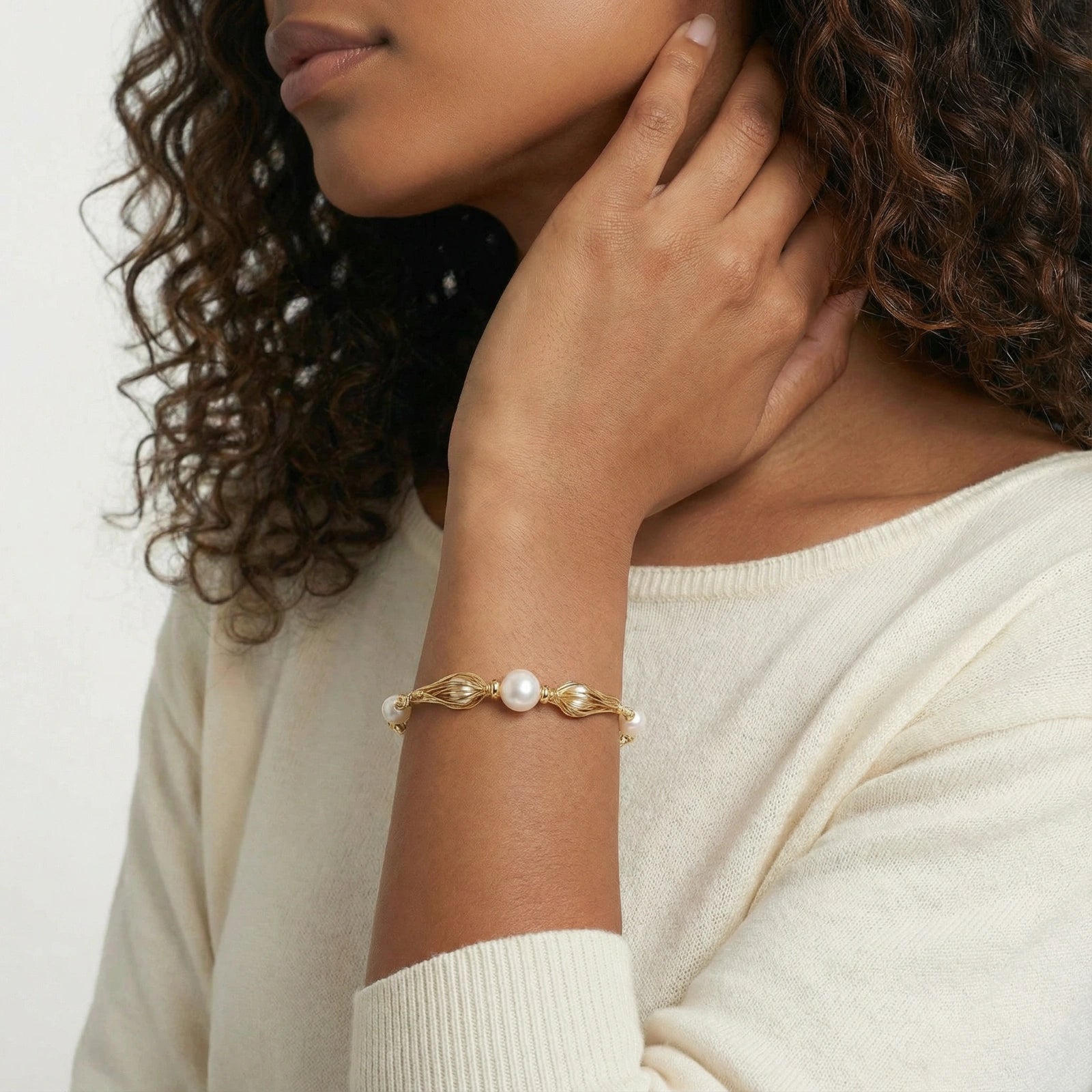 The Legacy Golden Spiral Pearl Bracelet