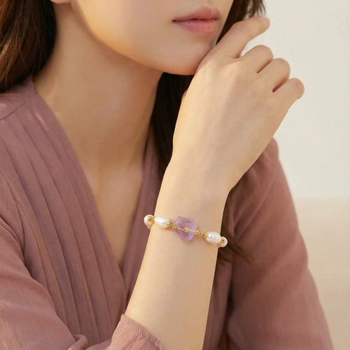 Amethyst Dreams Pearl Bracelet