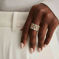Eco-Chic Honeycomb Crystal Power Ring