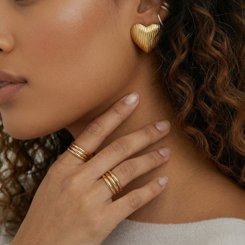 Legacy Textured Heart Stud Earrings