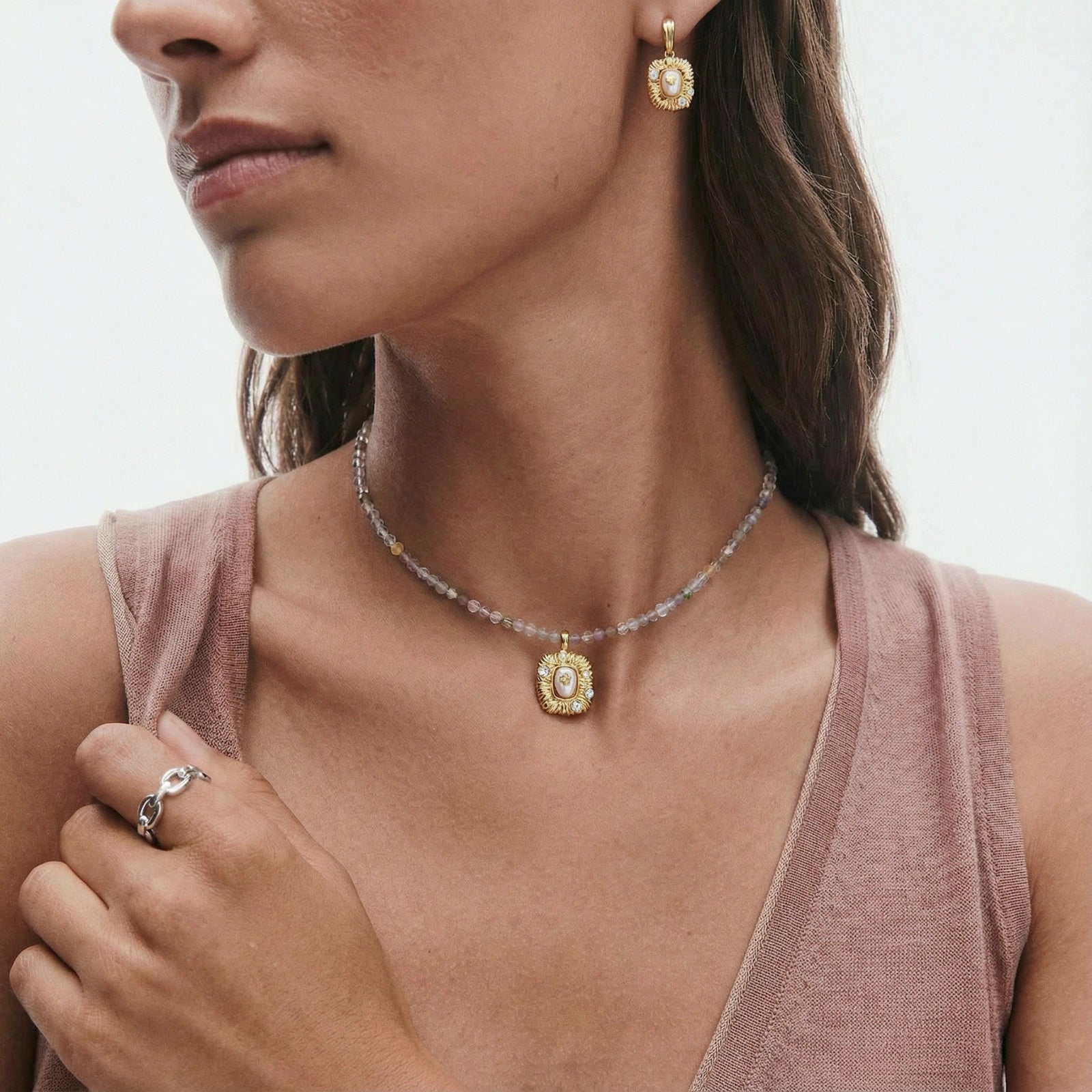 Eco-Chic Baroque Dreams Gemstone Necklace