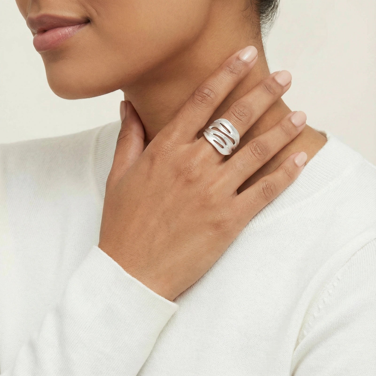 Heirloom Sterling Silver Wave Statement Ring
