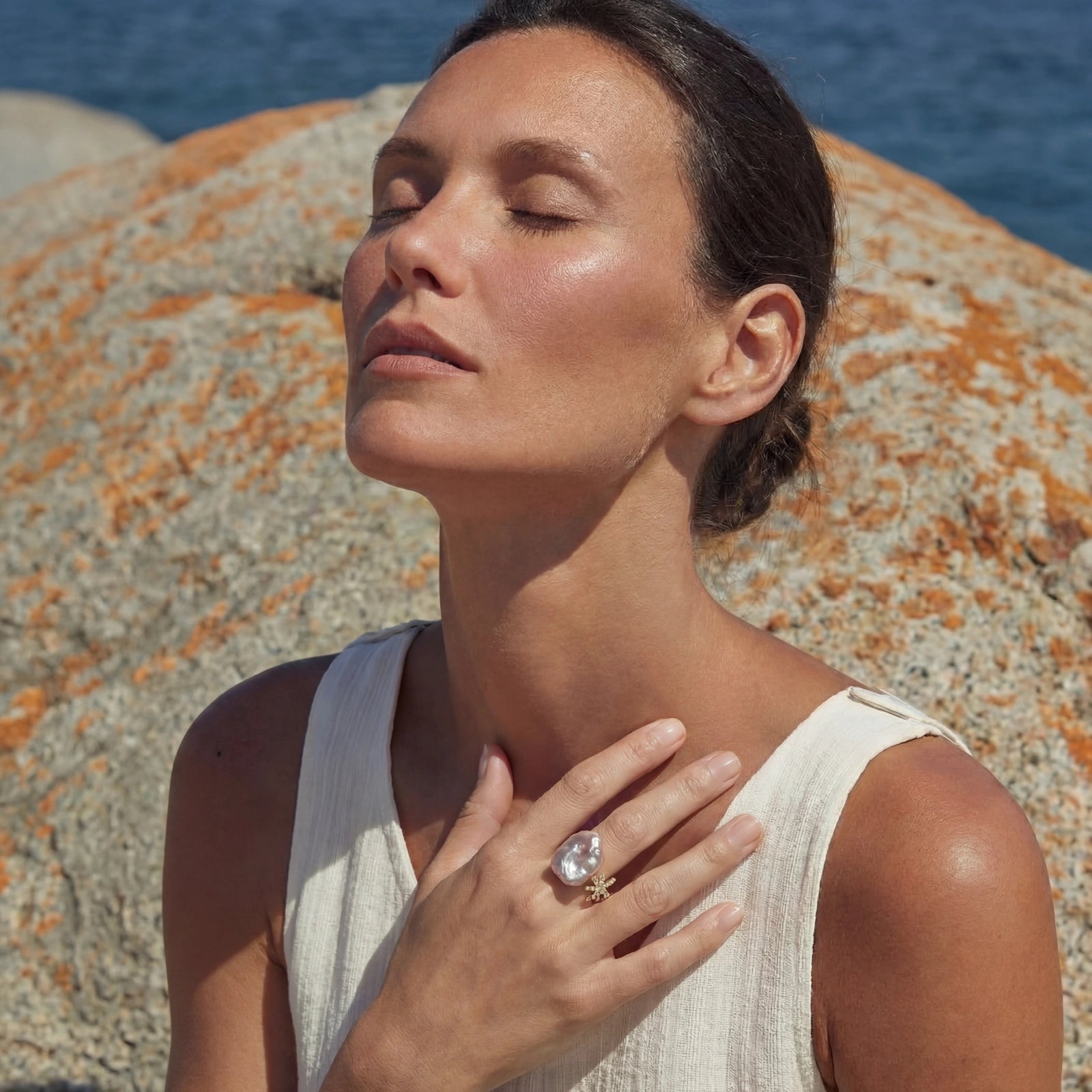 Eco-chic Baroque Pearl 14K Gold Dream Ring