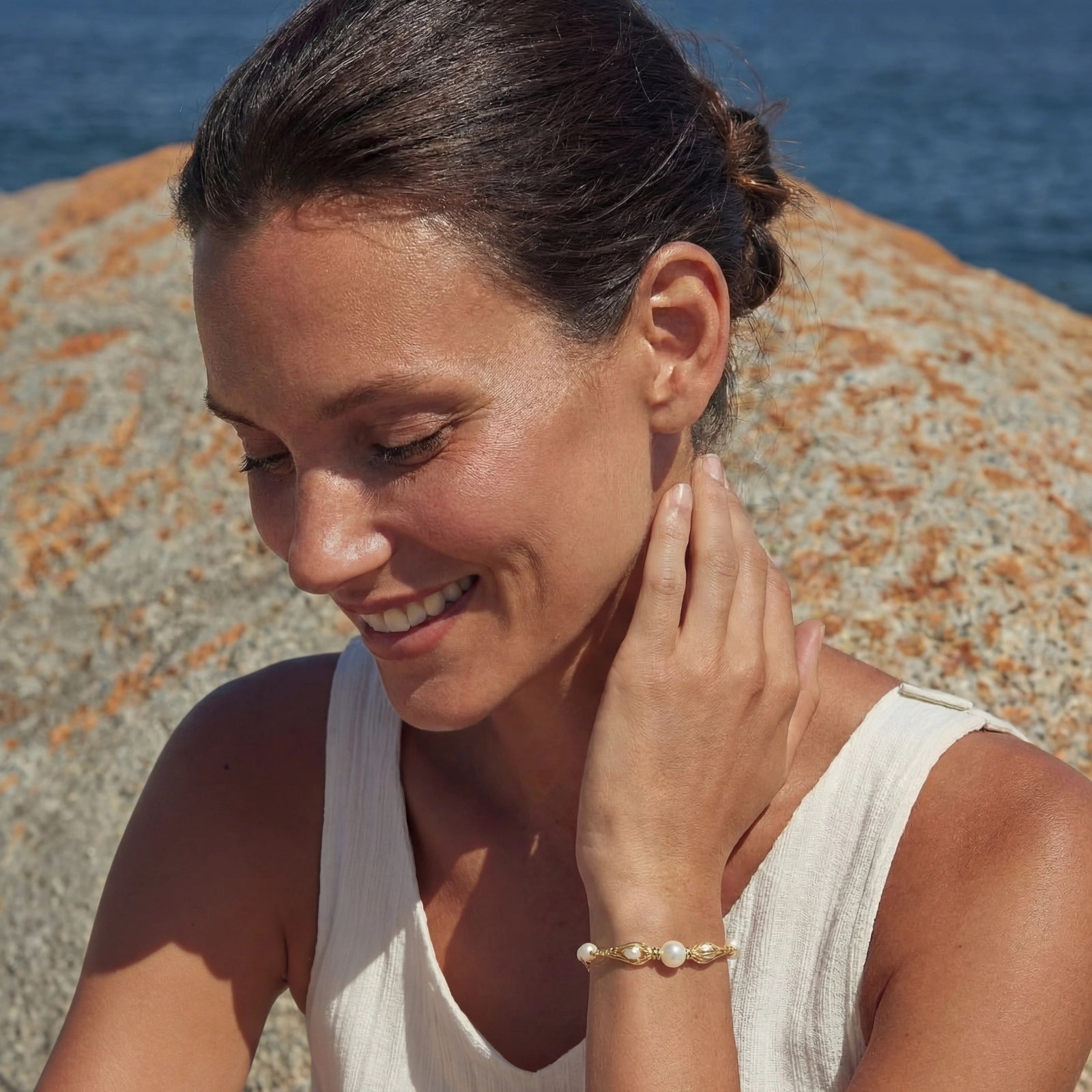 The Legacy Golden Spiral Pearl Bracelet