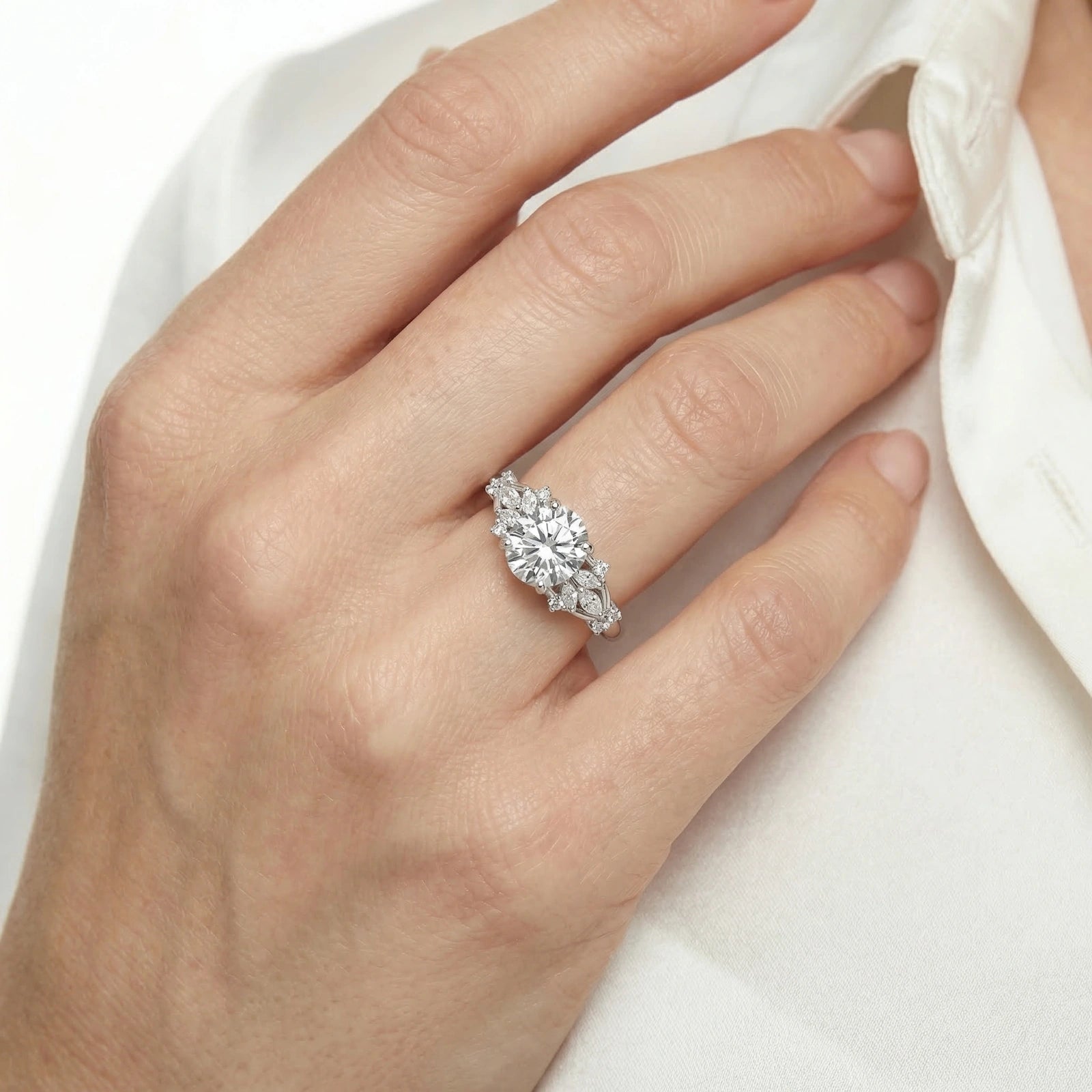Heirloom Halo Moissanite Ring