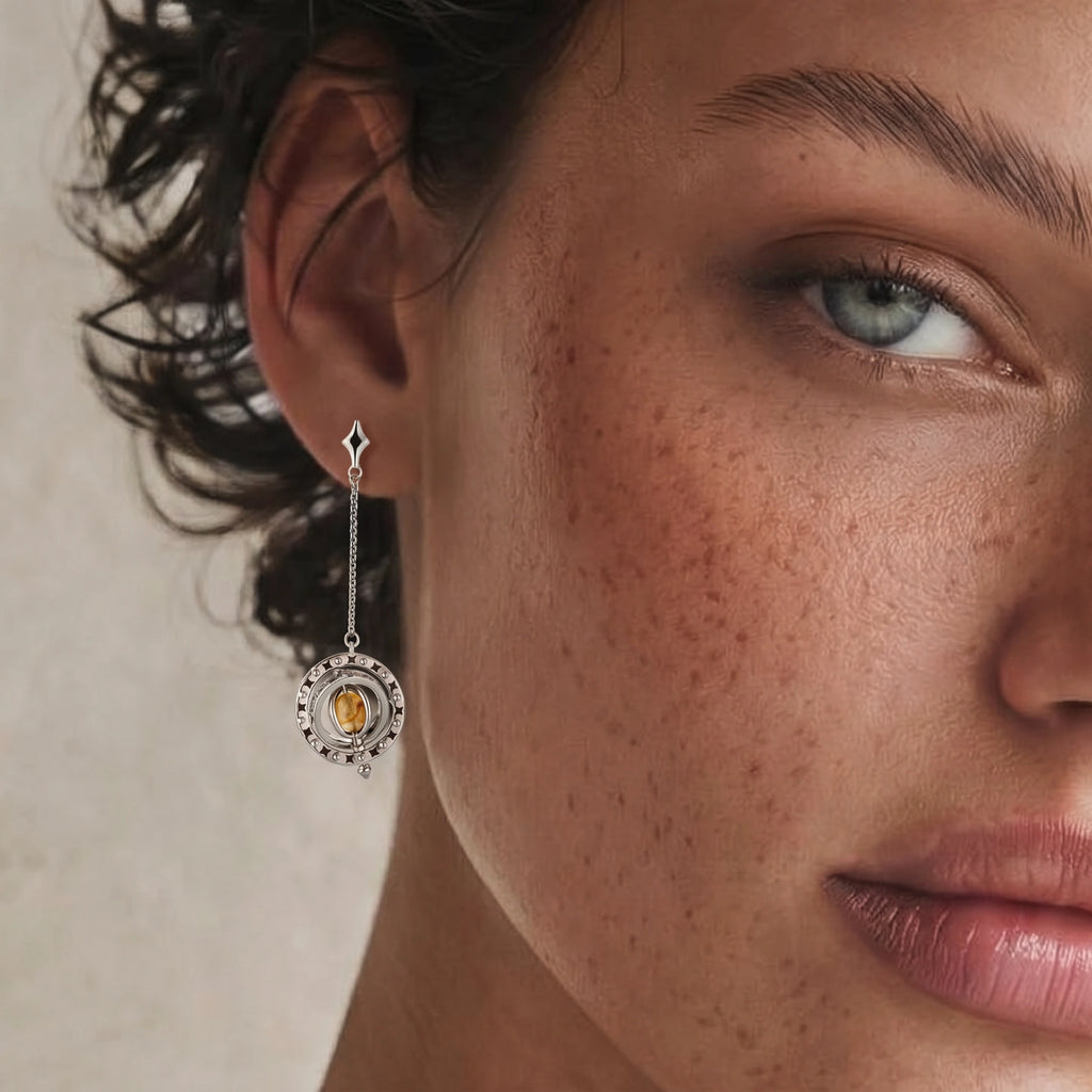 Boho Asymmetric Earrings in Sterling Silver