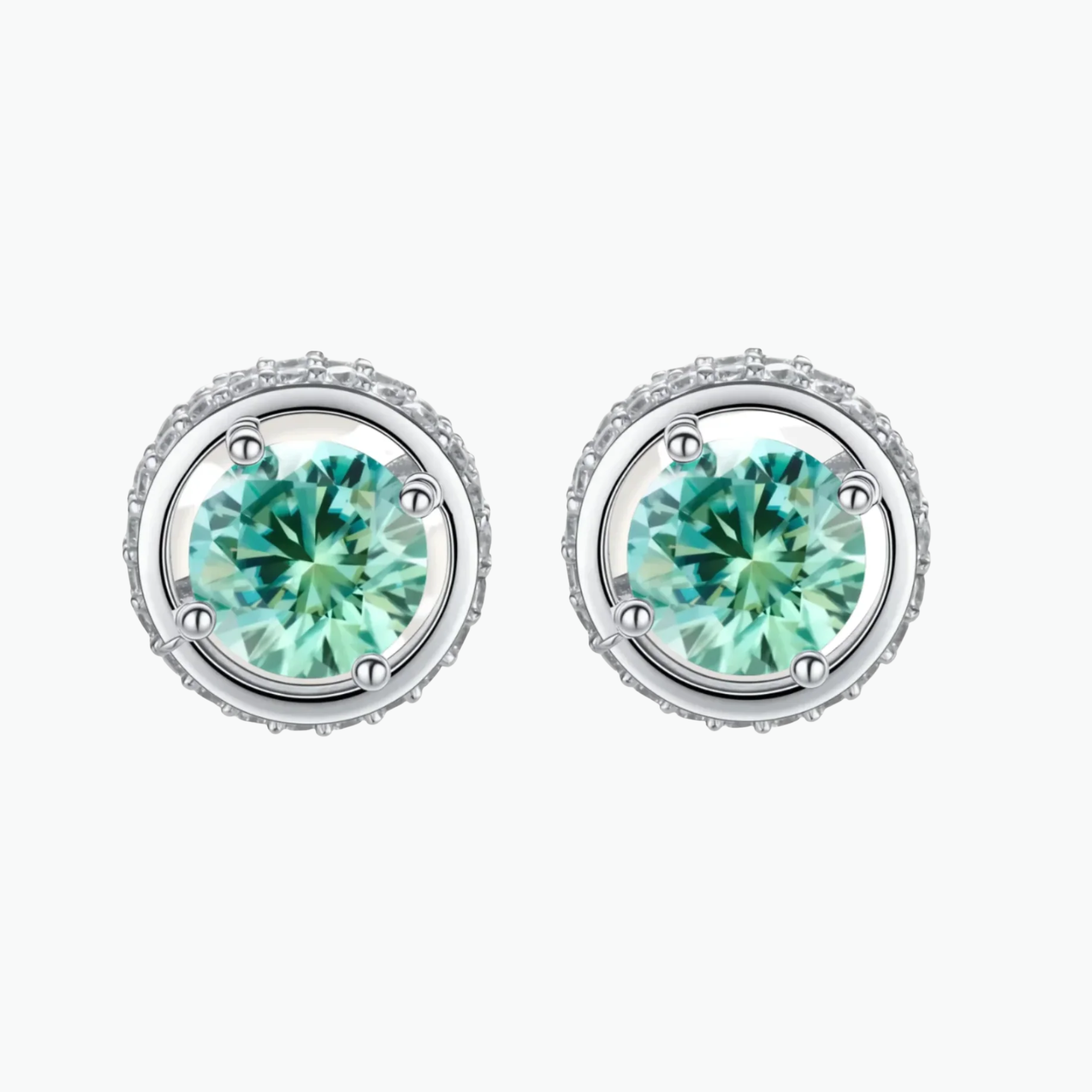 Heirloom Emerald Spark Halo Studs