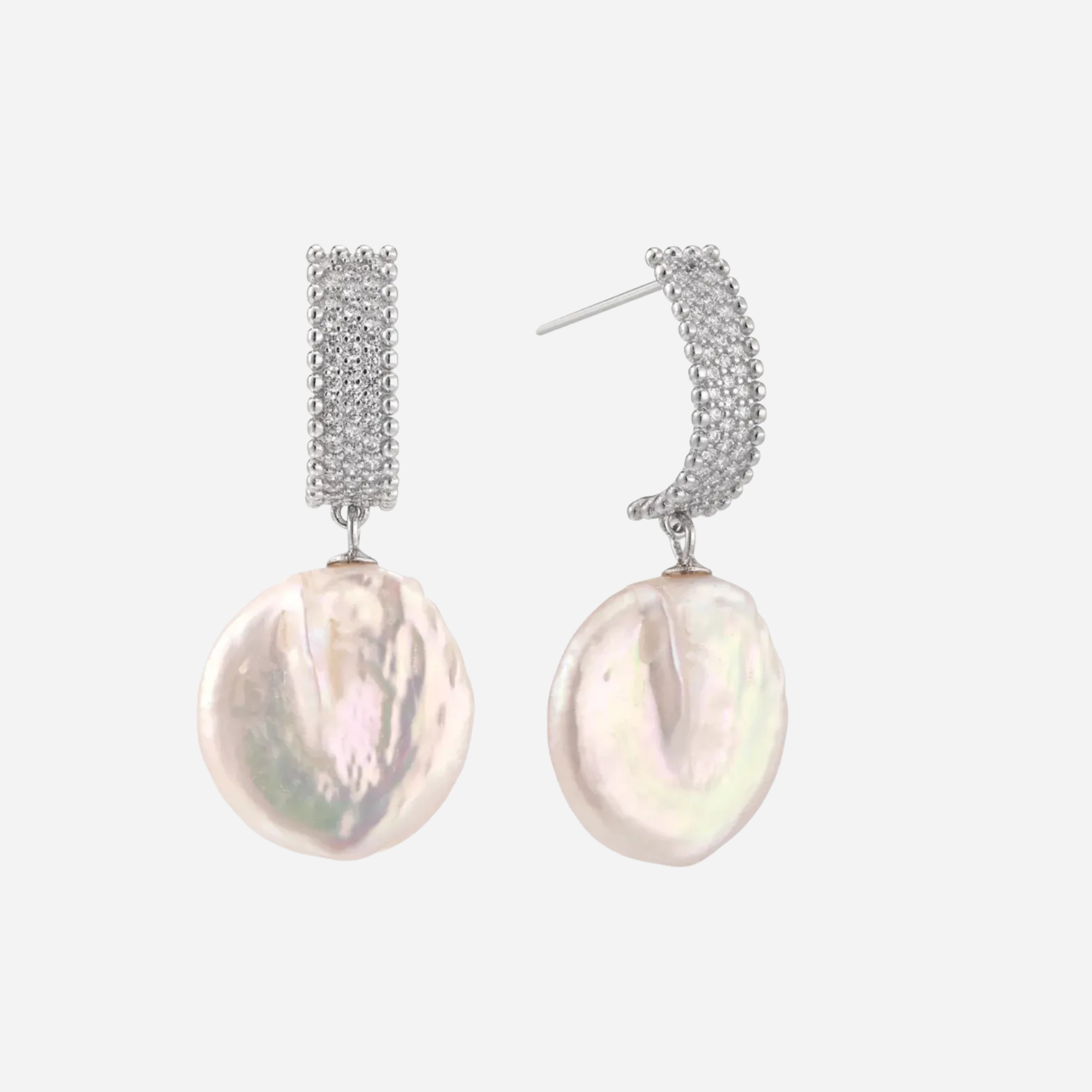 Heirloom Baroque Pearl Drop Earrings with Crystals