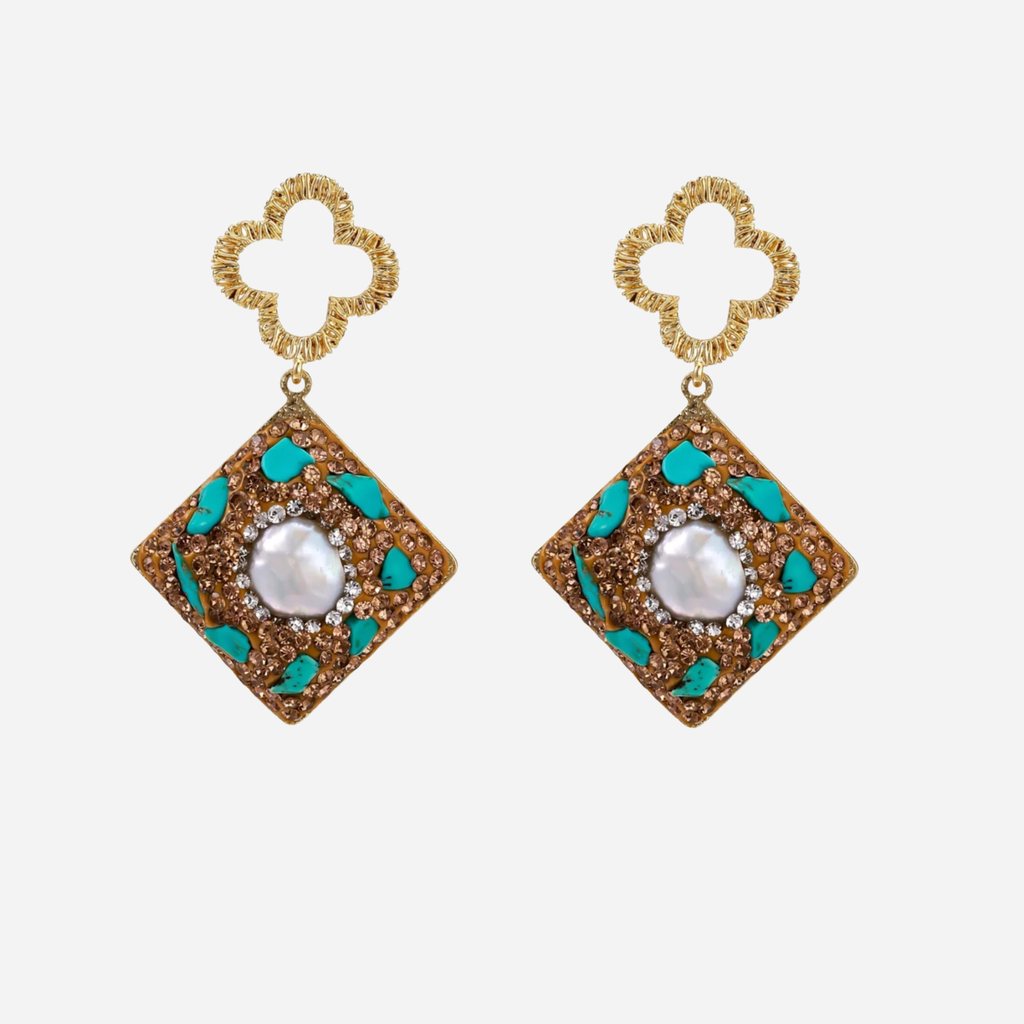 Eco-Chic Moroccan Baroque Pearl Drop Earrings