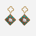 Eco-Chic Moroccan Baroque Pearl Drop Earrings