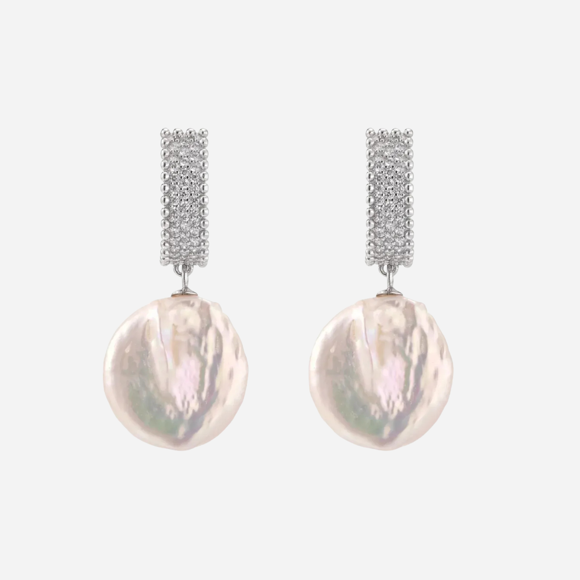 Heirloom Baroque Pearl Drop Earrings with Crystals