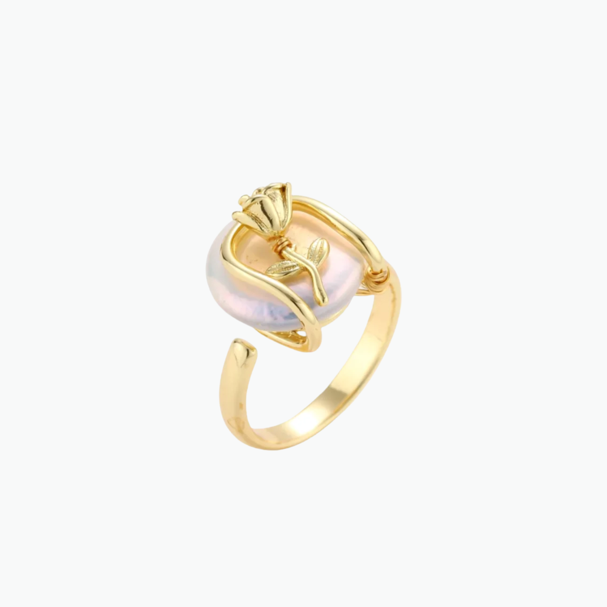 Sculptural Pearl Ring