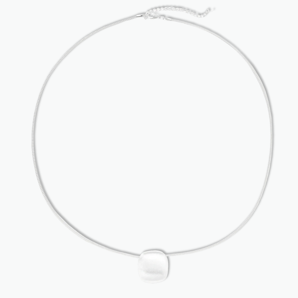 Heirloom Brushed Sterling Silver Disc Necklace