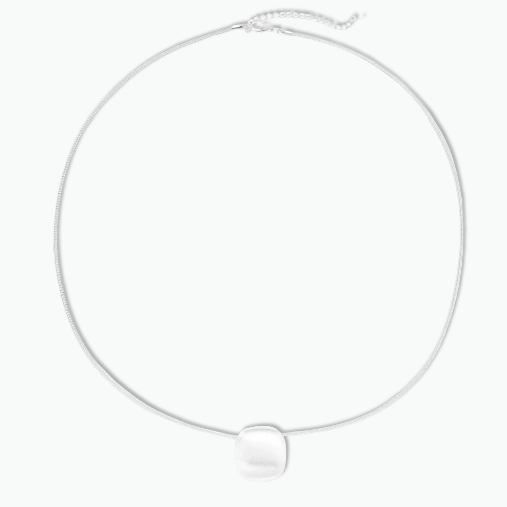 Heirloom Brushed Sterling Silver Disc Necklace