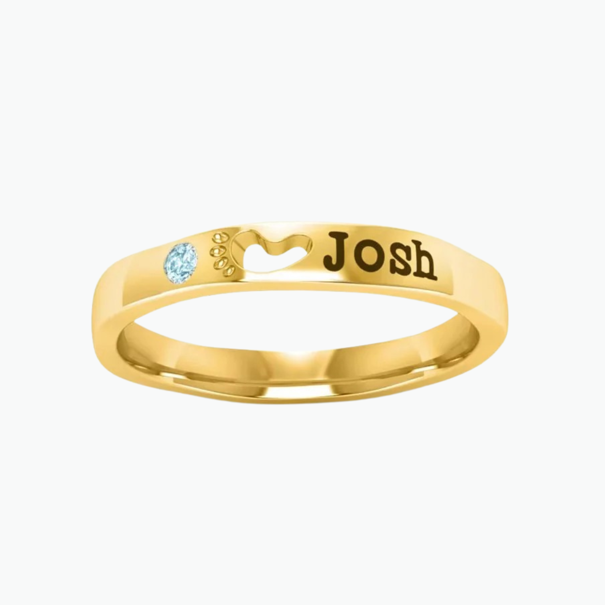 Personalized Birthstone Footprint Ring
