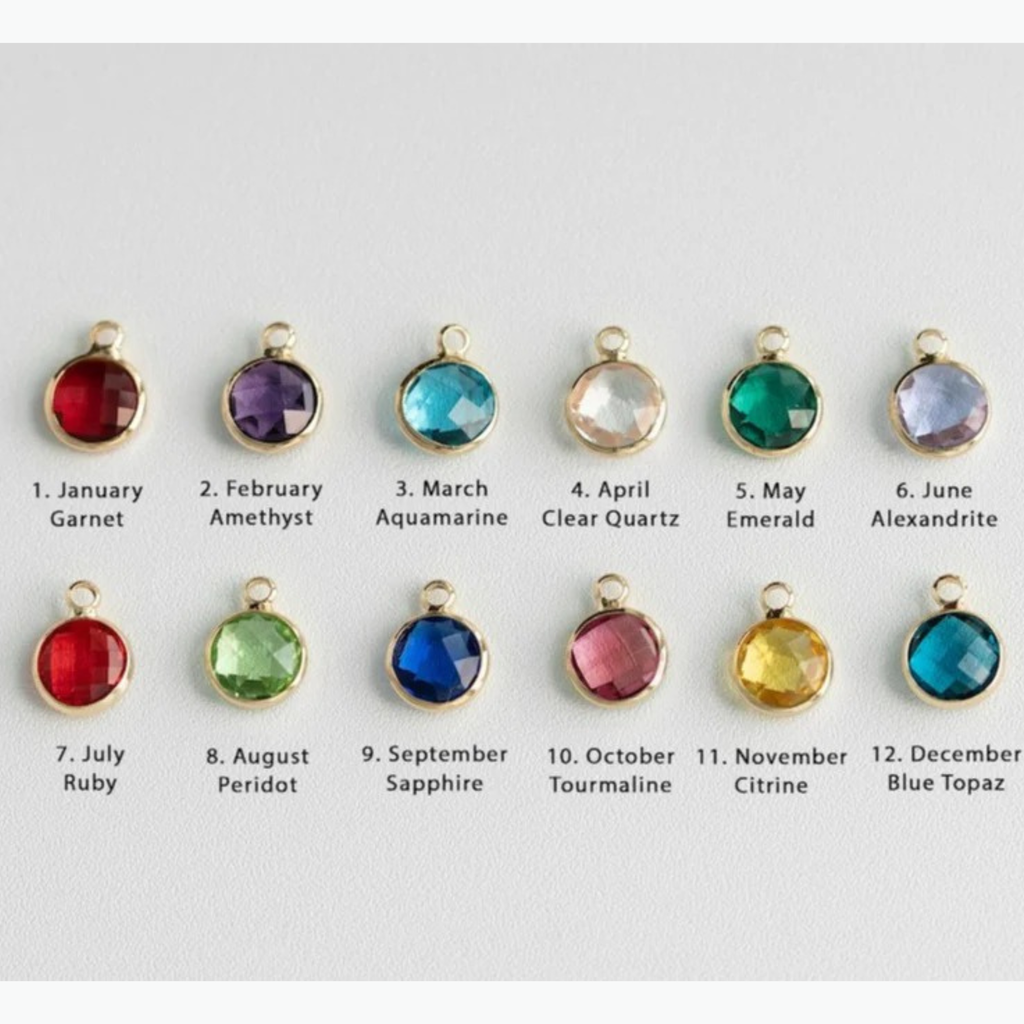 Custom Engraved Birthstone Disc Necklace