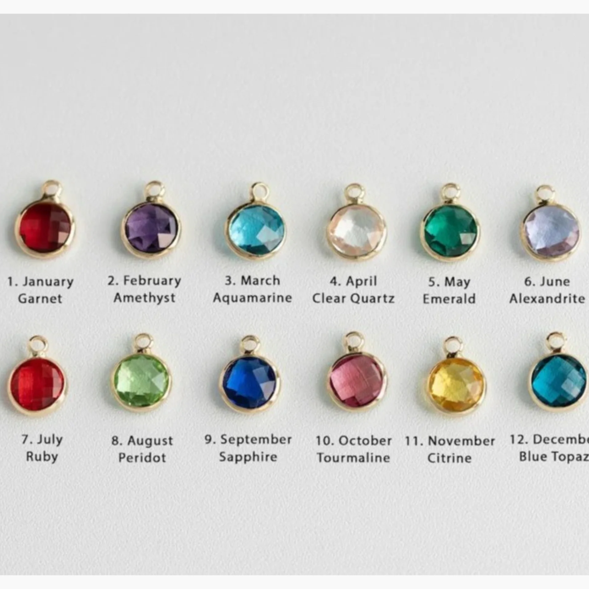 Personalized Birthstone Disc Necklace with Engraved Name