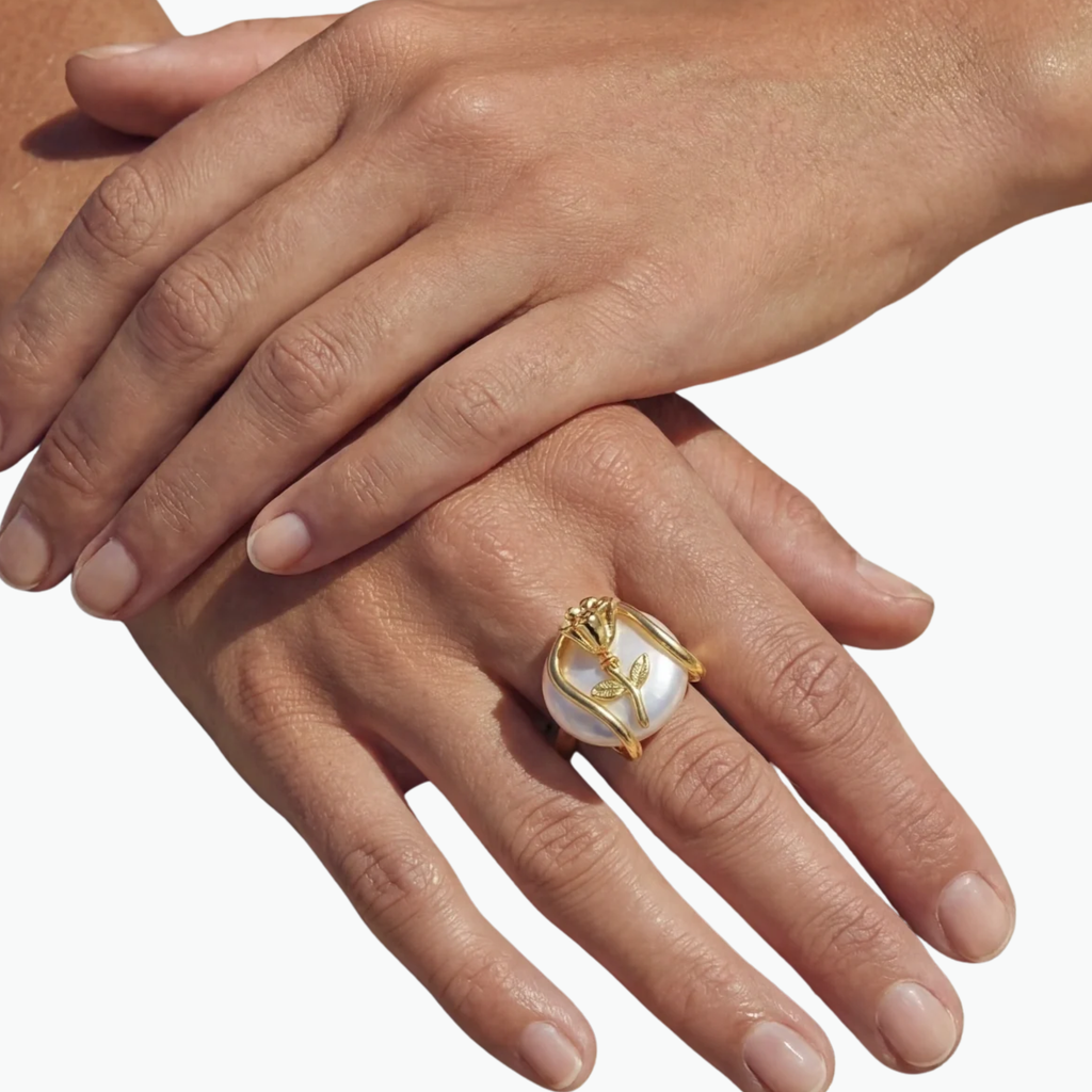 Sculptural Pearl Ring