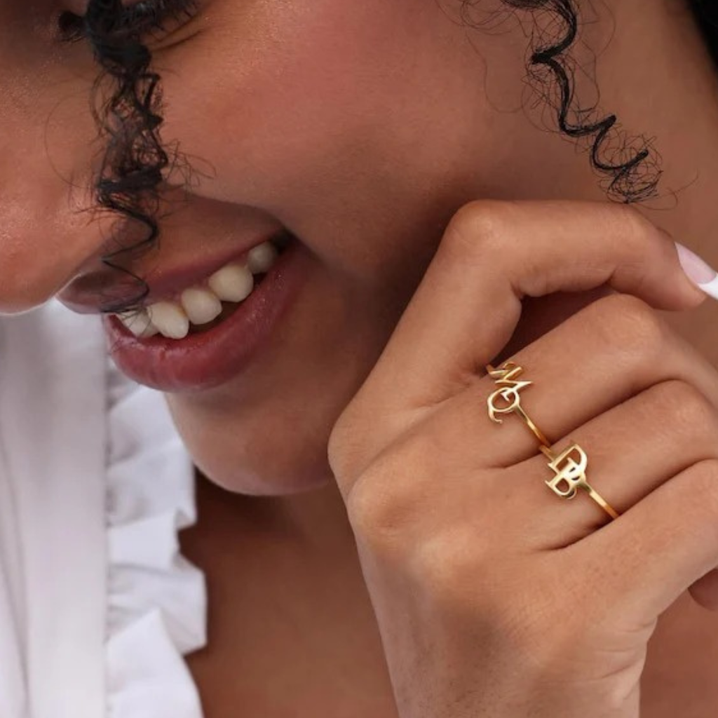 Customized Initial Open Ring