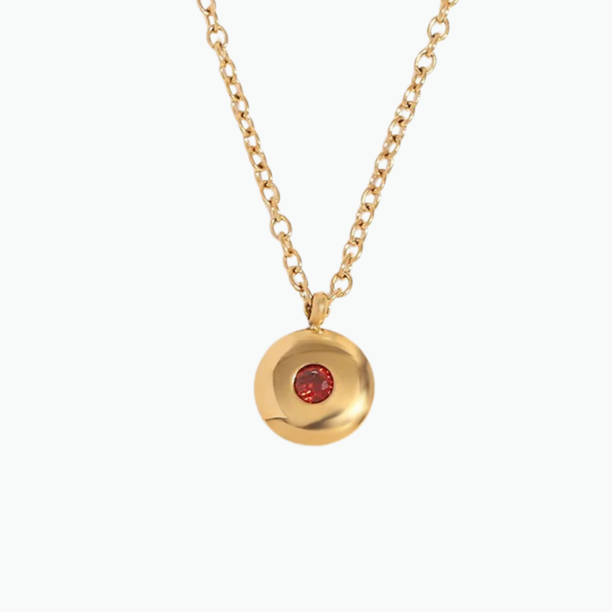 Birthstone Minimalist Cat's Eye Pendant Necklace