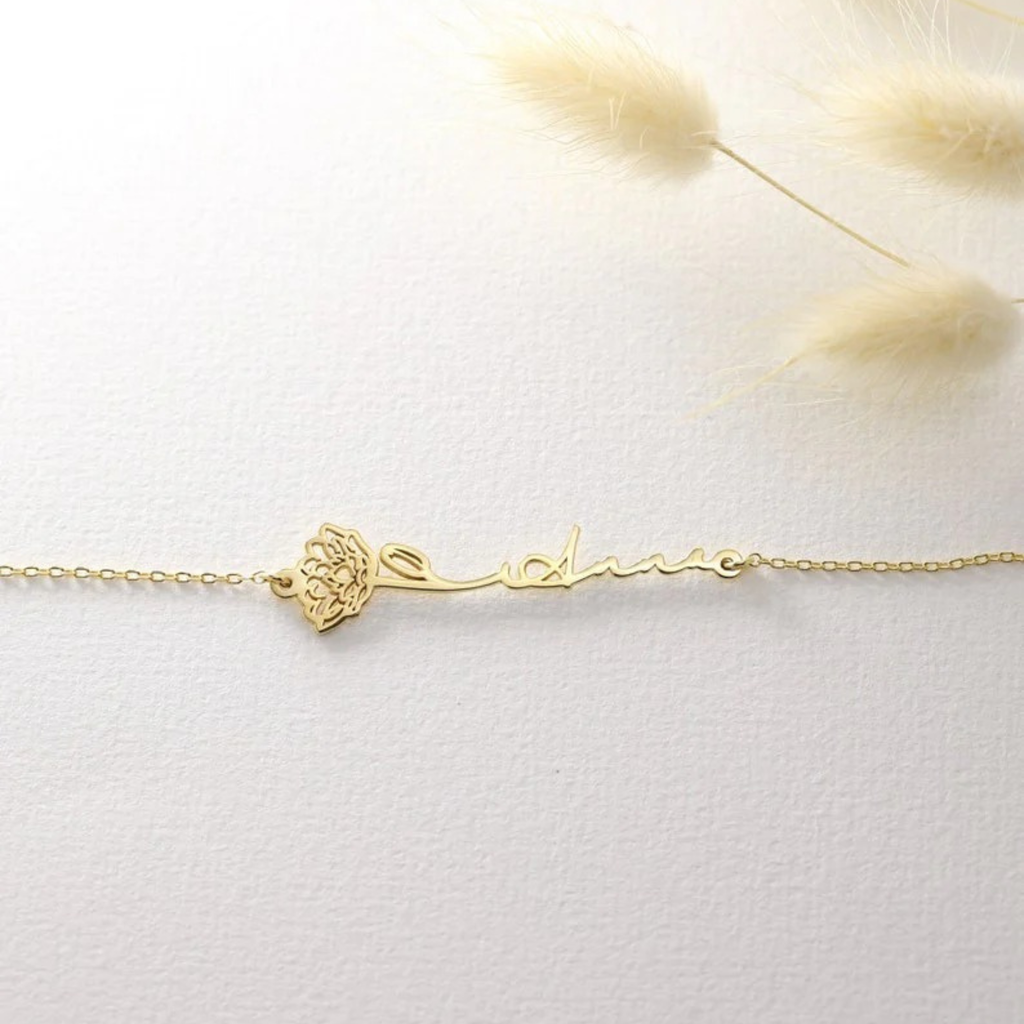 Birth Flower Name Bracelet