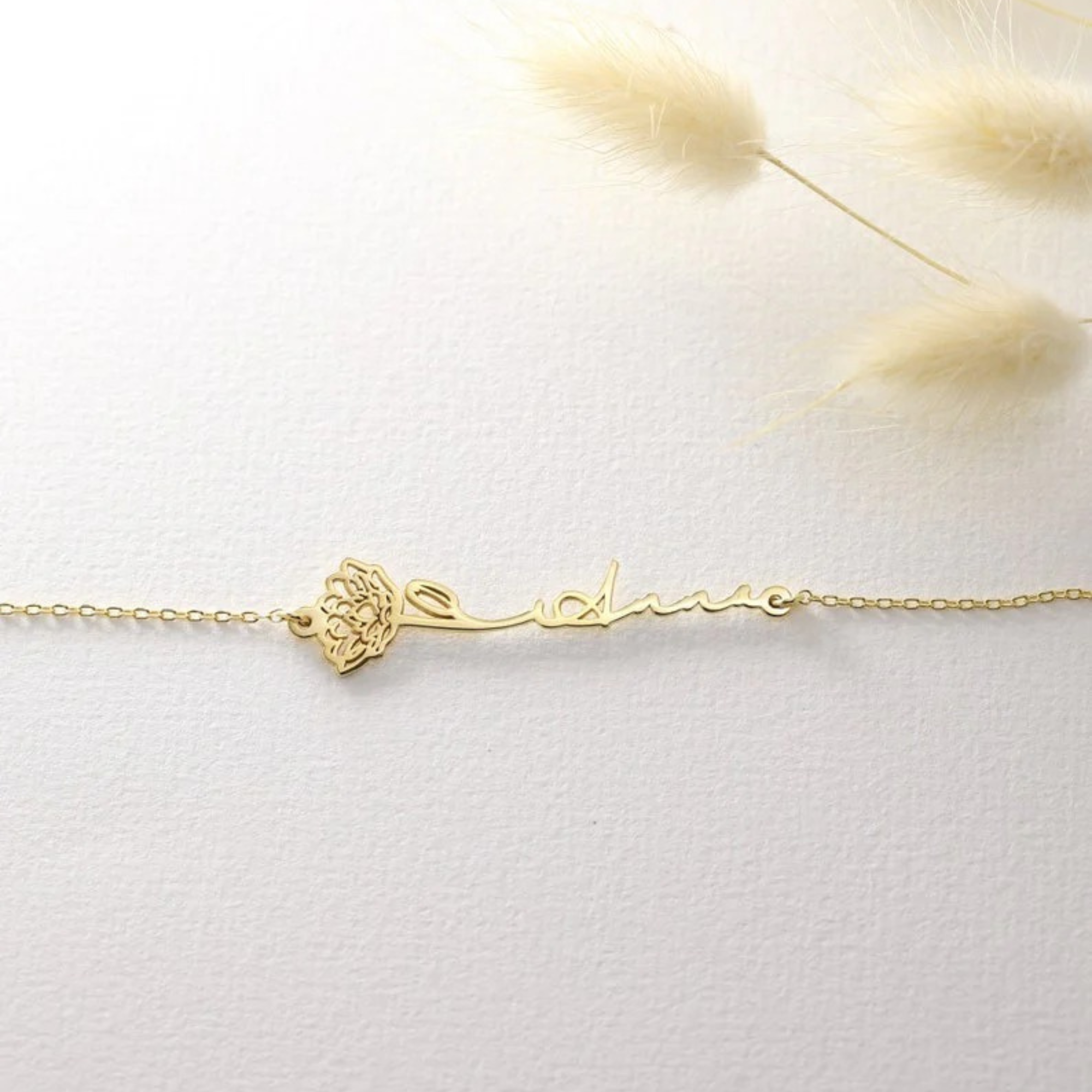 Birth Flower Name Bracelet