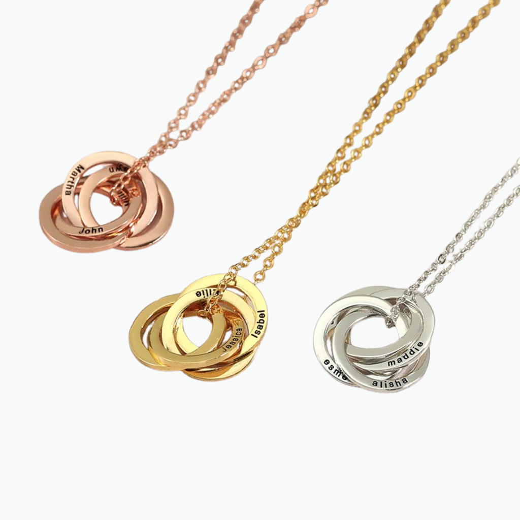 Russian Ring Multiple Name Necklace