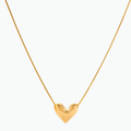 Minimalist Golden Heart Necklace in Sterling Silver and 18K Gold