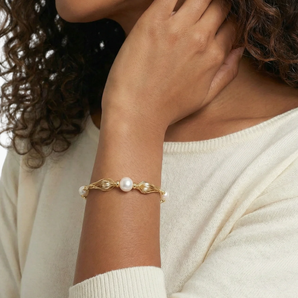 The Legacy Golden Spiral Pearl Bracelet