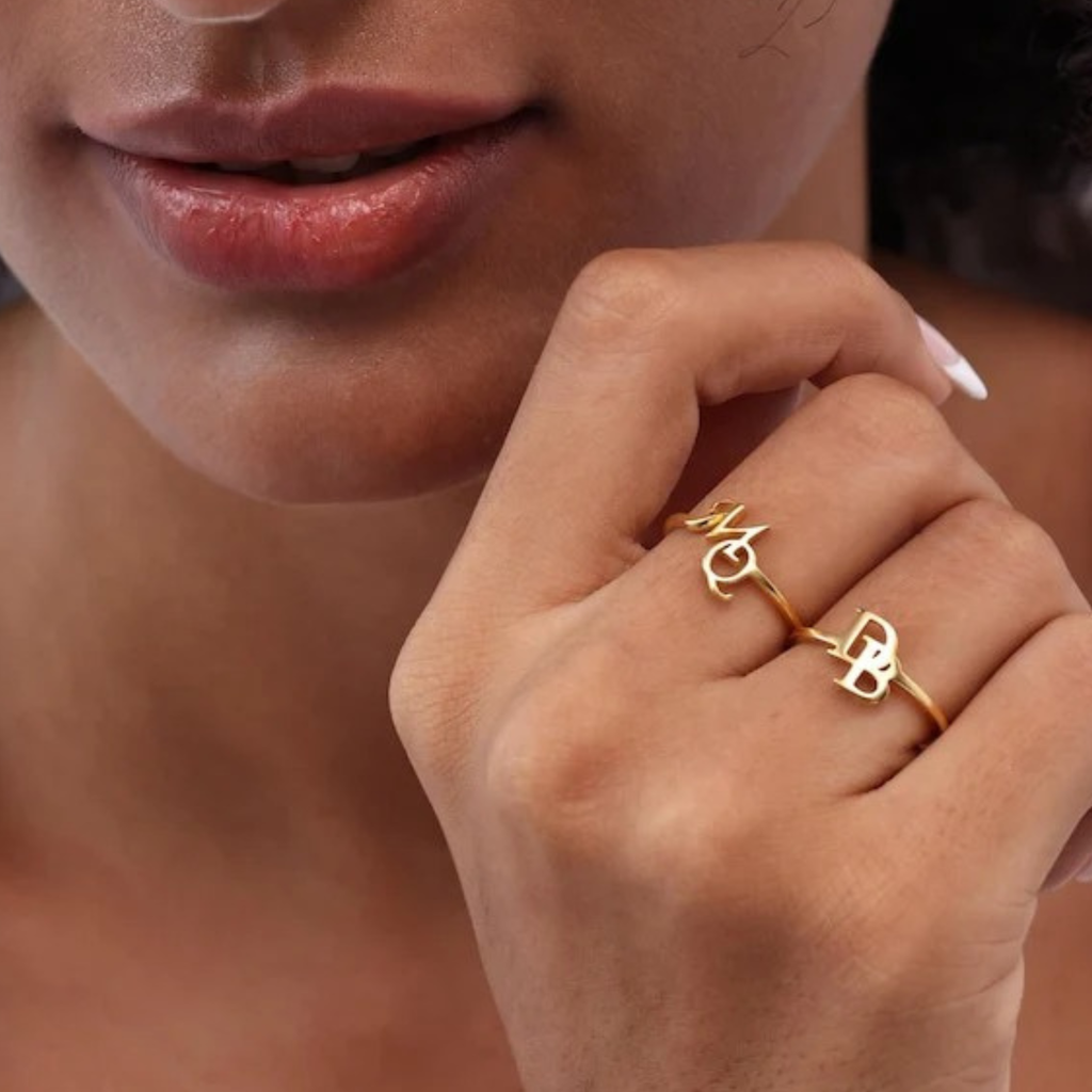 Customized Initial Open Ring