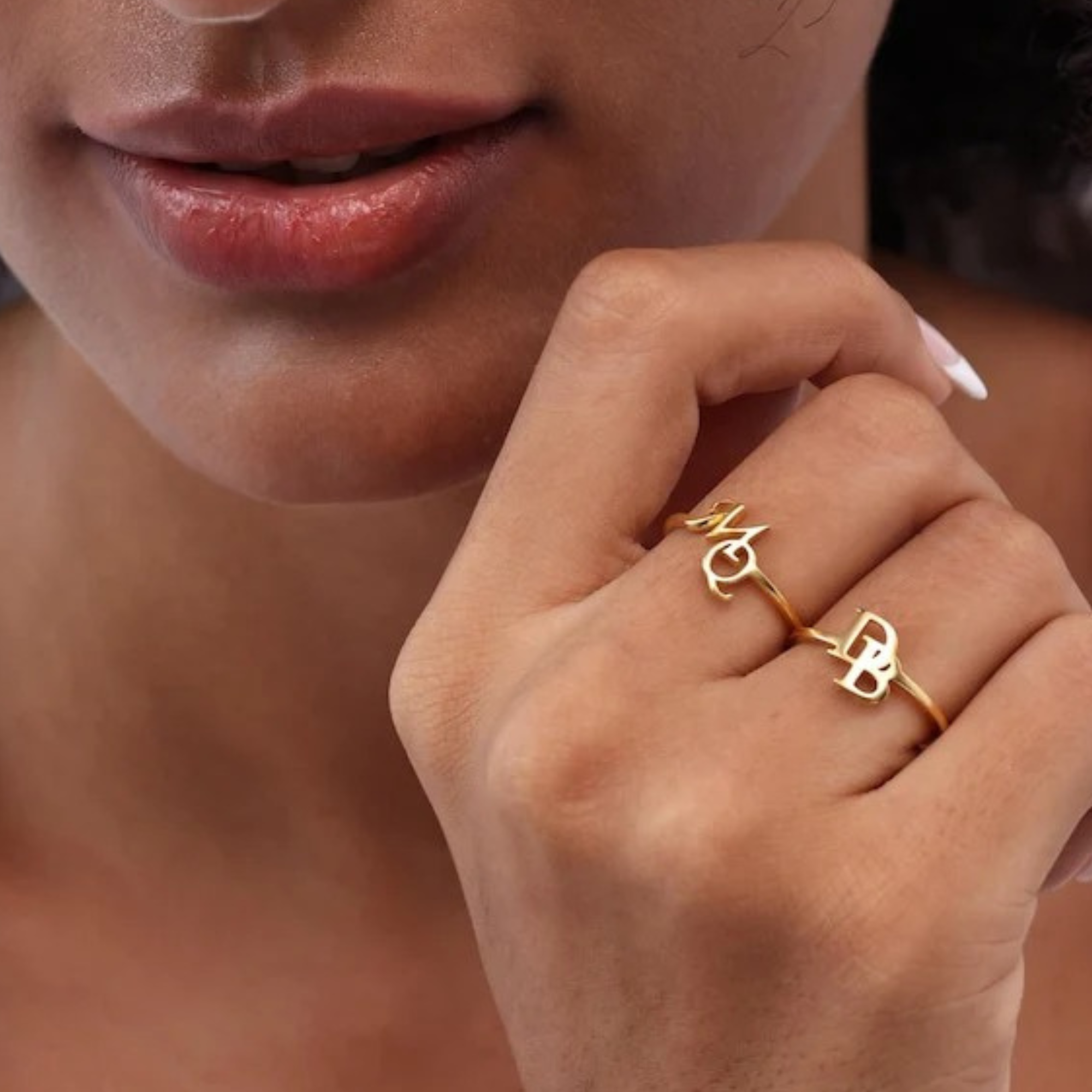 Customized Initial Open Ring