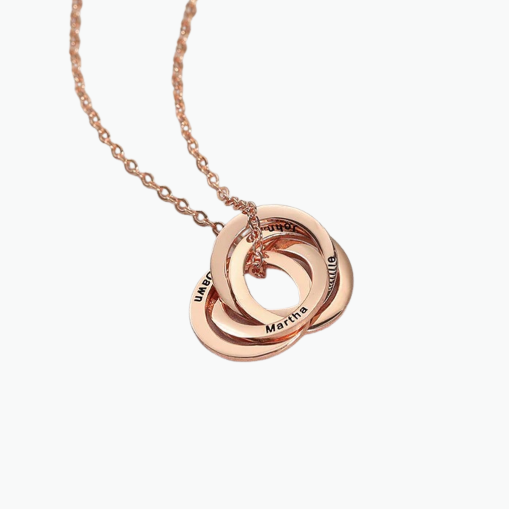 Russian Ring Multiple Name Necklace