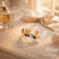 Baroque Pearl 18K Gold Aurora Chain Ring