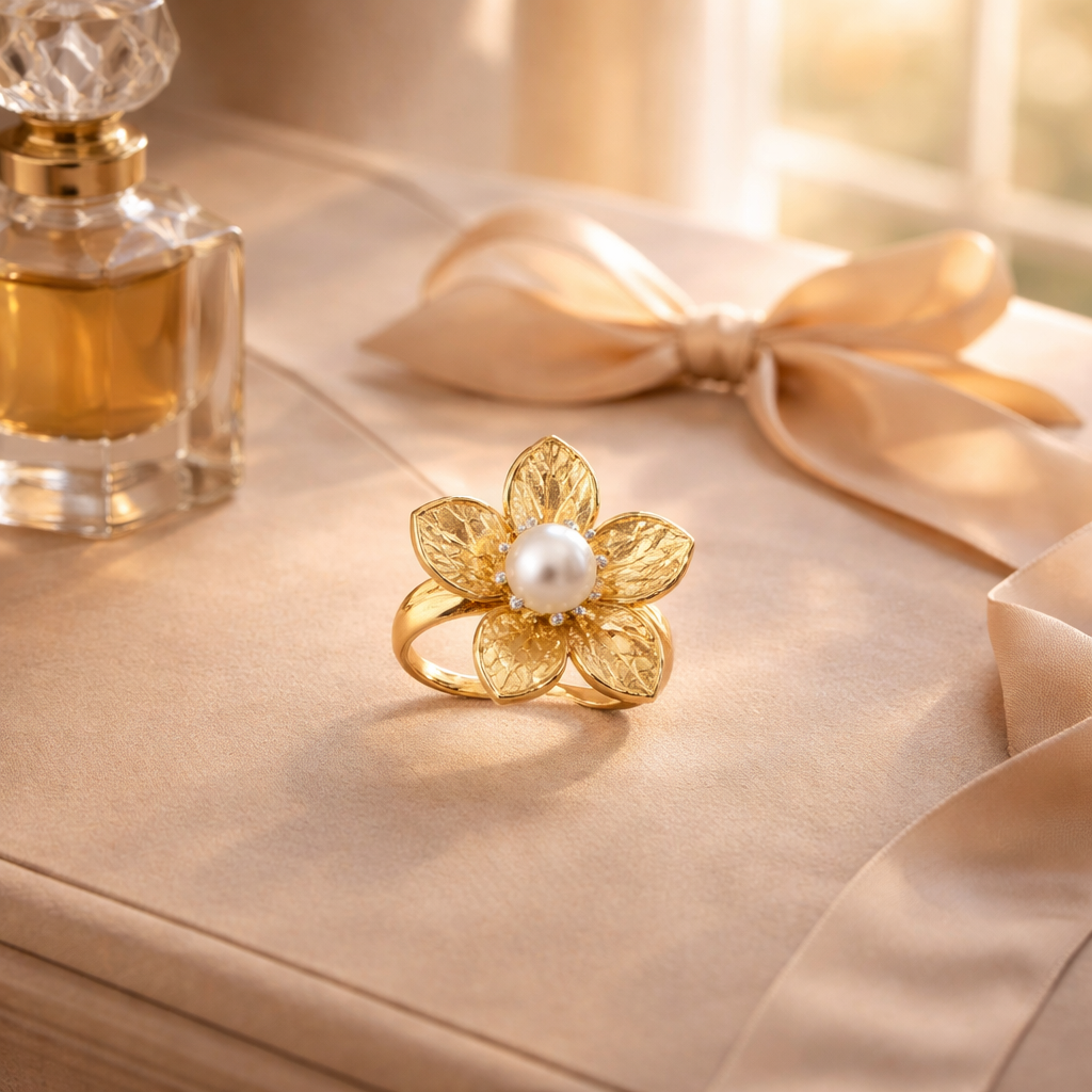 Eco-chic Blooming Pearl Statement Ring