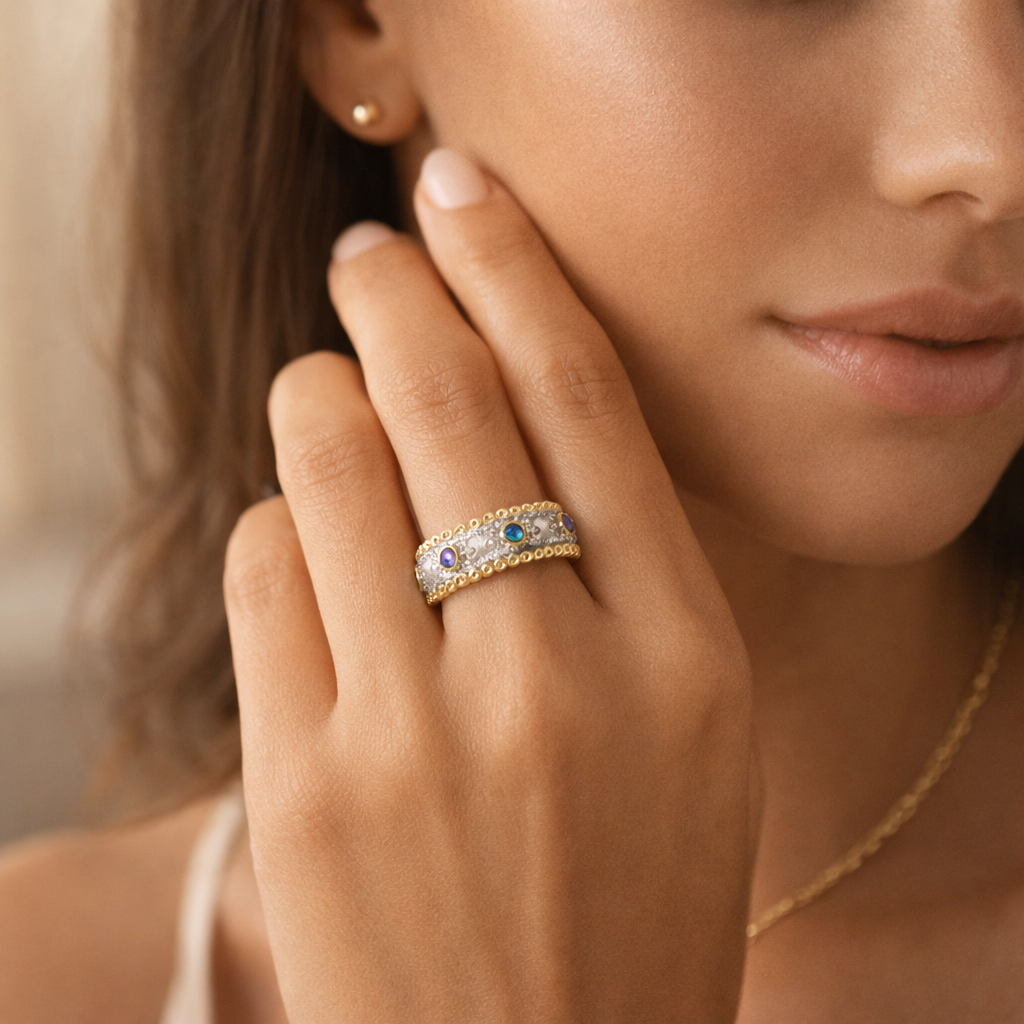 Heirloom 24K Vermeil Gold Azure Band Ring