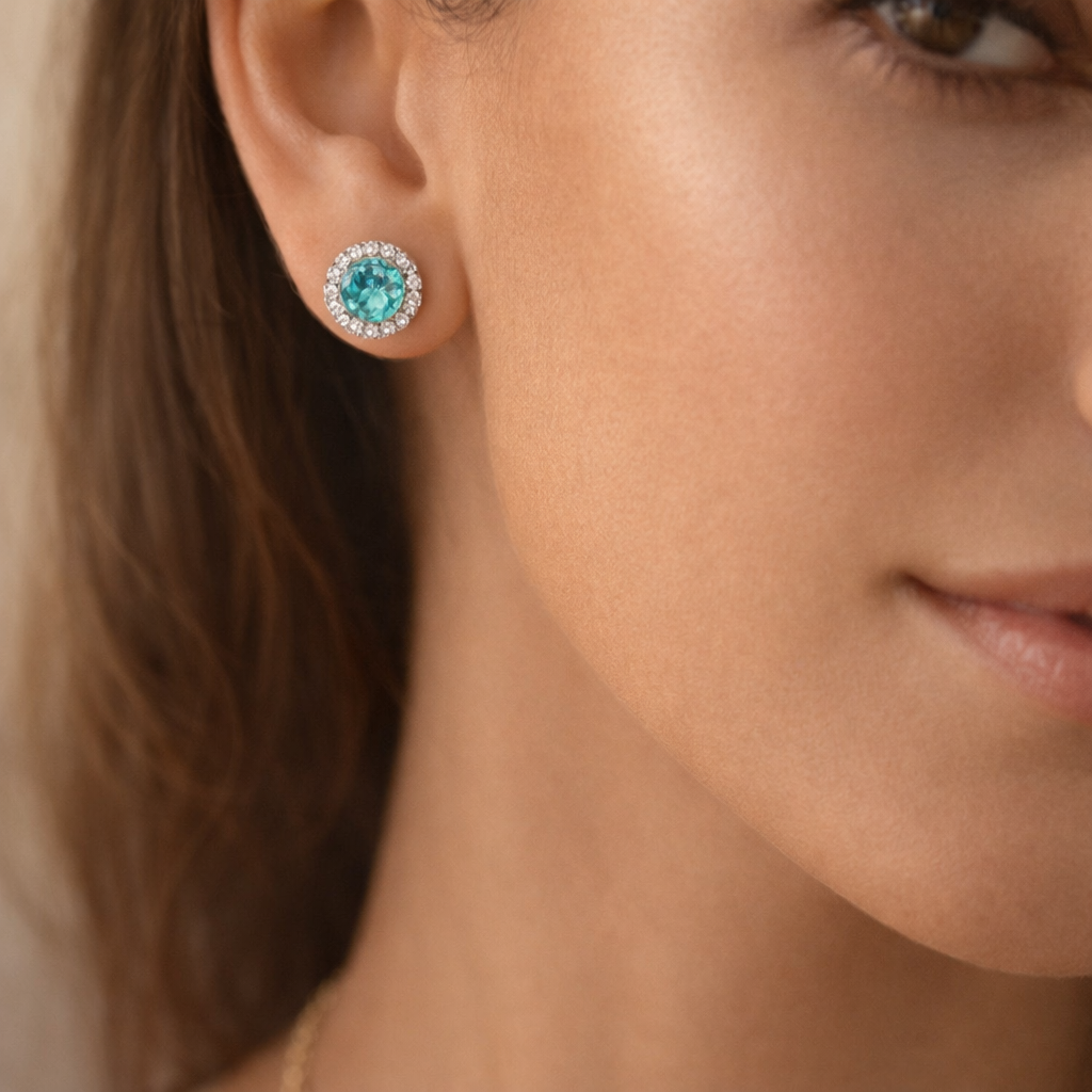 Heirloom Emerald Spark Halo Studs