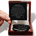 For Him - Braided Leather Steel Bracelet