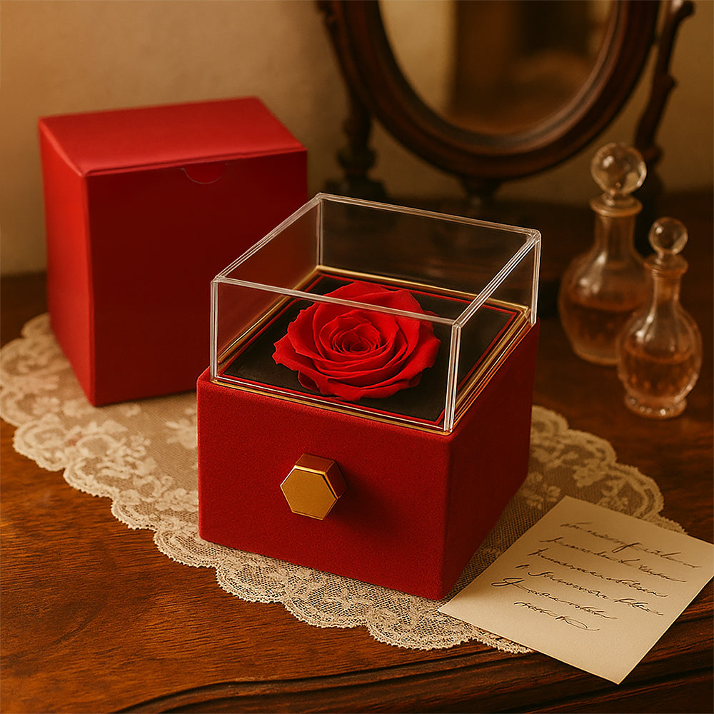 For Her - Graduation Rose Box Love Knot Necklace