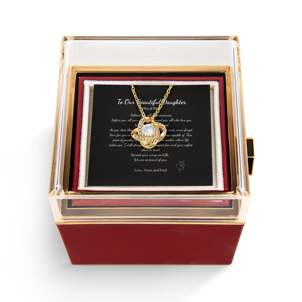 For Her - Graduation Rose Box Love Knot Necklace
