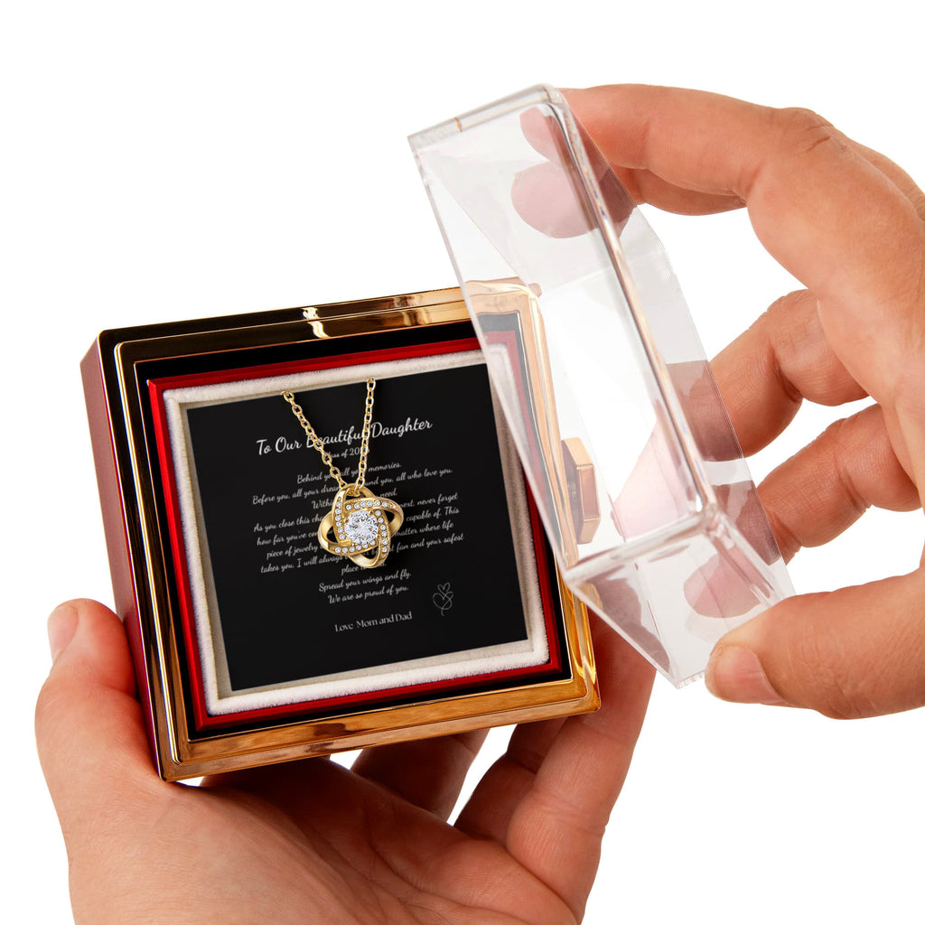 For Her - Graduation Rose Box Love Knot Necklace