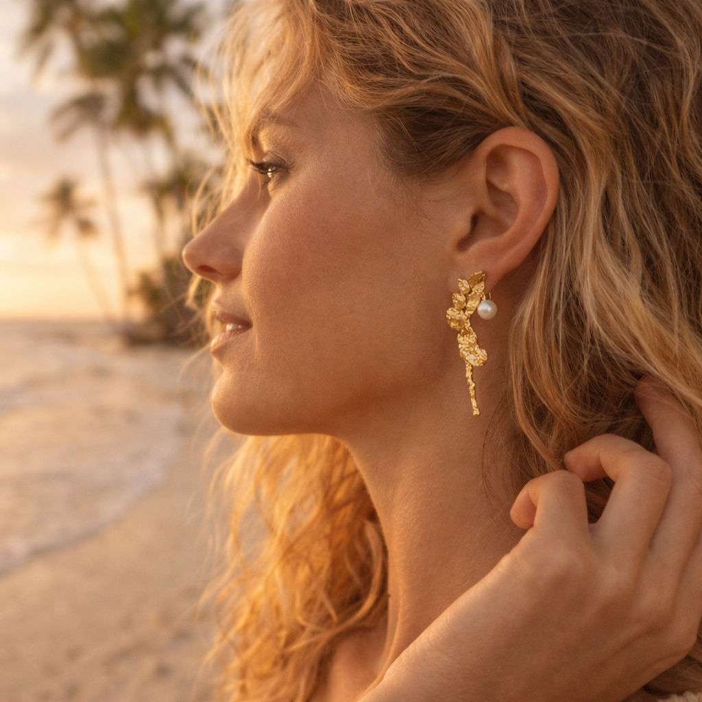 Ocean Girl Coral Reef Vermeil Studs